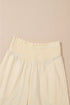 Beige Solid Color Tank Top and Smocked Waist Pants Set